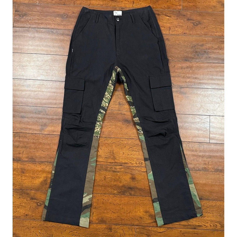 EPTM The Perfect Example Cargo Pants Mens S 30 Black Camo Panel Streetwear